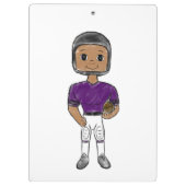  retro football speler paars zwart simpel klembord (Achterkant)