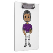  retro football speler paars zwart simpel klembord (Rechts)