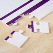  retro football speler paars zwart simpel legpuzzel (Zijkant)