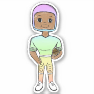  retro football speler rainbow ombre simpel sticker