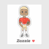  retro football speler red gold simpel sticker (Vel)