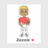  retro football speler rood geel eenvoudig sticker (Vel)