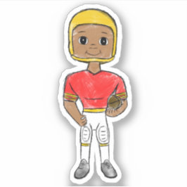  retro football speler rood geel eenvoudig sticker