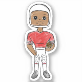  retro football speler rood wit simpel sticker