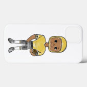  retro football speler zwart geel eenvoudig Case-Mate iPhone case (Achterkant (horizontaal))