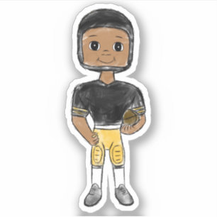  retro football speler zwart geel eenvoudig sticker