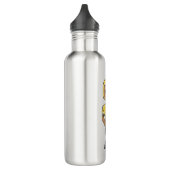  retro football speler zwart geel eenvoudig waterfles  (Links)