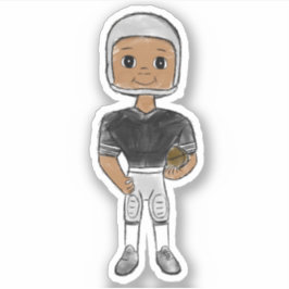  retro football speler zwart zilver simpel sticker