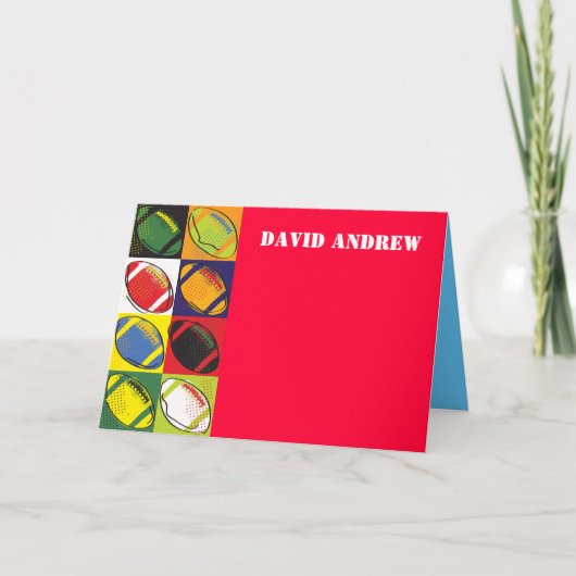 Retro FOOTBALL thema dank u kaart (Voorkant)