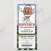  Retro Football Ticket Sport Verjaardagsfeest Kaart (Voorkant)