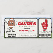 Retro Football Ticket Sport Verjaardagsfeest Kaart (Voorkant)