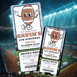 Retro Football Ticket Sport Verjaardagsfeest Kaart<br><div class="desc">Maak een touchdown met onze Retro Football Ticket Sport Verjaardagsfeestuitnodiging, de perfecte aftrap voor een onvergetelijk feest! Ontworpen met een nostalgische ticket stub esthetiek, zet deze uitnodiging de toon voor een klassiek evenement met een football thema. De gedurfde typografie en geïnspireerde graphics maken het een opvallende keuze voor zowel kinderen...</div>