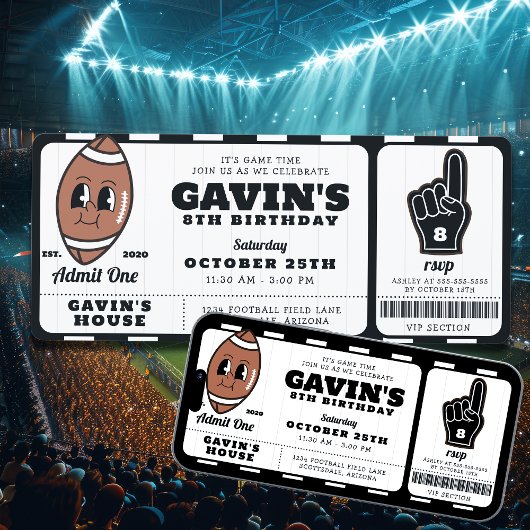 Retro Football Ticket Sport Verjaardagsfeest Kaart