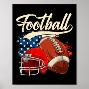 Retro Football Verenigde Staten Vlag Onafhankelijk Poster