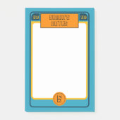 Retro Footballs Kaart geïnspireerd blauw Post-it® Notes (Voorkant)