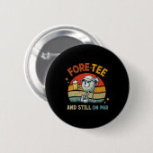 Retro Fore Tee Golf Verjaardagsfeest 40ste Verjaar Ronde Button 5,7 Cm (Voorkant /achterkant)