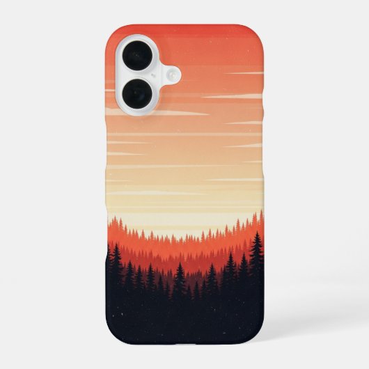 Retro Forest Glow iPhone 16 Hoesje (Achterkant)