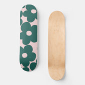 Retro Forest Green Blush Daisies #1 #decor #art Persoonlijk Skateboard (Voorkant)