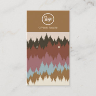 Retro Forest One Stud Set Sieraden Zakelijke Kaart Visitekaartje