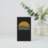 Retro Forest Silhouette Sunset Outdoor Environment Visitekaartje (Staand voorkant)