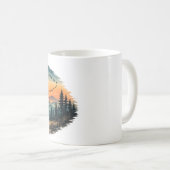 Retro Forest Sunset Mok | Vintage Natuur Zonsonder (Voorkant rechts)