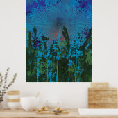 Retro Forest Sunset Poster (Keuken)