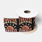 Retro Forever Chasing Zonsondergangen Zomervakant Satijnen Lint (Spoel)