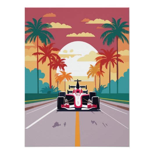 Retro Formula One Wall Art Poster (Voorkant)