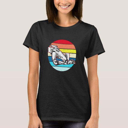 Retro Formule tegen zonneschijnwagen T-shirt (Voorkant)
