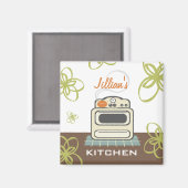 Retro fornuis Moderne keukenmagneet Magneet (Voorkant / Achterkant)