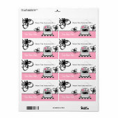 Retro fornuis roze keuken uit de keuken van... etiket (Full Sheet)