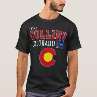 Retro Fort Collins Colorado Vlag  Vervagen T-shirt
