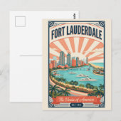 Retro Fort Lauderdale Florida Reisposter Briefkaart (Voorkant / Achterkant)