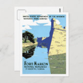  retro Fort Marion St. Augustinus Briefkaart (Voorkant / Achterkant)
