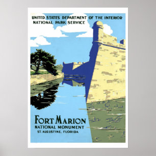  retro Fort Marion St. Augustinus Poster