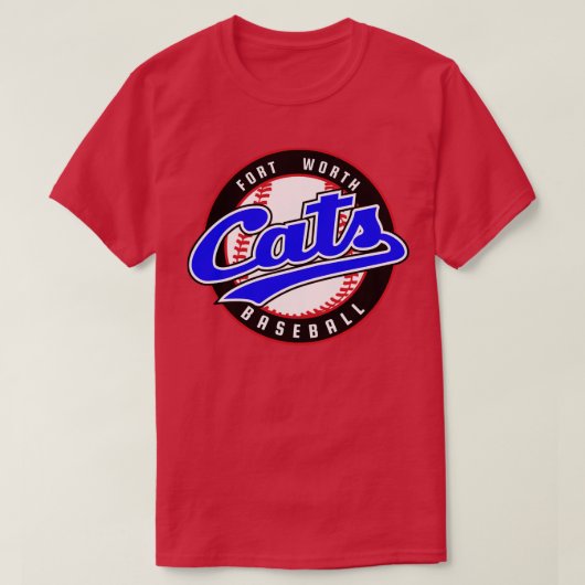 Retro Fort Worth Katten Honkbal T-shirt (Design voorkant)