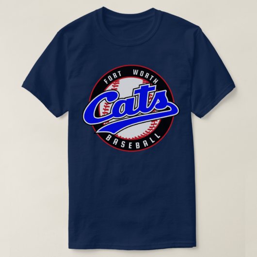 Retro Fort Worth Katten Honkbal TShirt 1 (Design voorkant)
