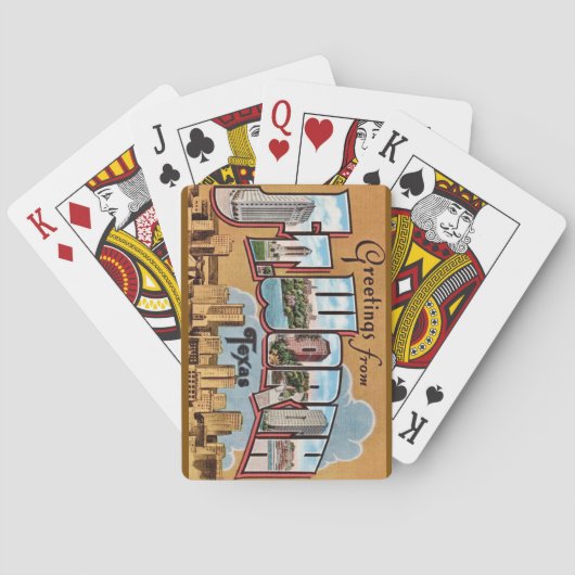 Retro Fort Worth TX Wenskaarten Pokerkaarten (Achterkant)
