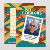 Retro foto 50ste verjaardag 70s stijl kaart (Voorkant / Achterkant)