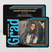 Retro foto Afstuderen uitnodiging (Voorkant / Achterkant)