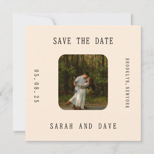 Retro Foto Bewaar de Datum Save The Date (Voorkant)