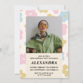 Retro Foto Bloemenpatroon 38e verjaardag Kaart (Voorkant)