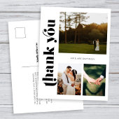 Retro foto bruiloft Dank u Briefkaart