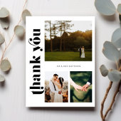 Retro foto bruiloft Dank u Briefkaart