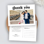 Retro foto bruiloft Dank u Briefkaart