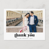Retro foto bruiloft Dank u Briefkaart (Voorkant)