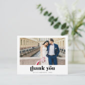 Retro foto bruiloft Dank u Briefkaart (Staand voorkant)
