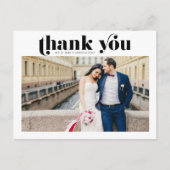 Retro foto bruiloft Dank u Briefkaart (Voorkant)