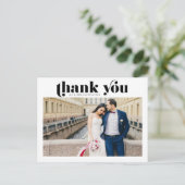 Retro foto bruiloft Dank u Briefkaart (Staand voorkant)