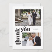 Retro foto bruiloft dank u kaart (Voorkant)